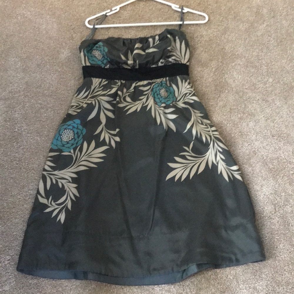 Silky flower dress- short, tube top